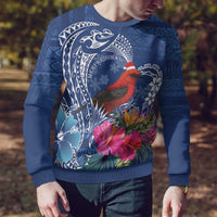 Personalized Samoa Christmas Ugly Christmas Sweater Cardinal Honeyeater Mix Siapo