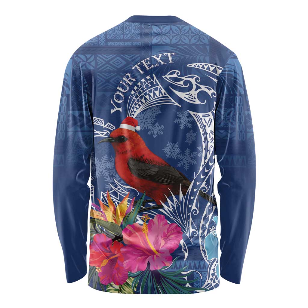 Personalized Samoa Christmas Long Sleeve Shirt Cardinal Honeyeater Mix Siapo