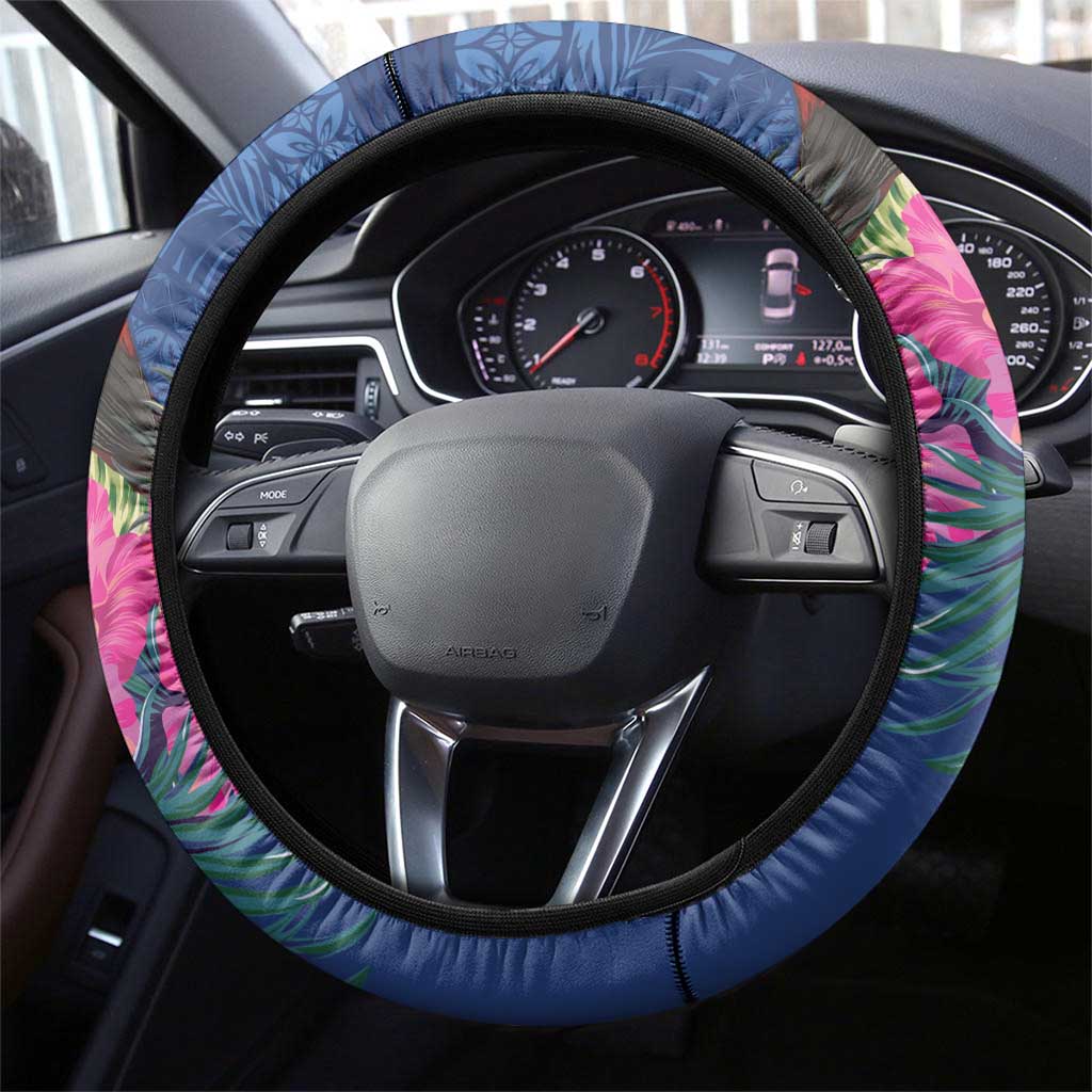Samoa Christmas Steering Wheel Cover Cardinal Honeyeater Mix Siapo