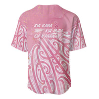 Breast Cancer Awareness Maori Baseball Jersey Kia Kaha Kia Maia Kia Manawanui - Polynesian Pride