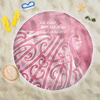Breast Cancer Awareness Maori Beach Blanket Kia Kaha Kia Maia Kia Manawanui - Polynesian Pride