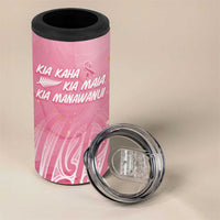 Breast Cancer Awareness Maori 4 in 1 Can Cooler Tumbler Kia Kaha Kia Maia Kia Manawanui - Polynesian Pride