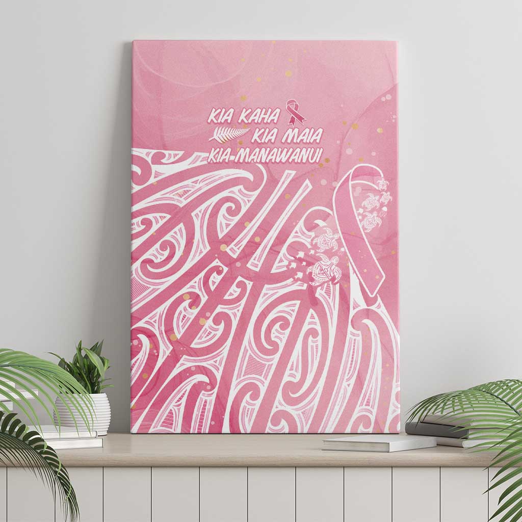 Breast Cancer Awareness Maori Canvas Wall Art Kia Kaha Kia Maia Kia Manawanui - Polynesian Pride