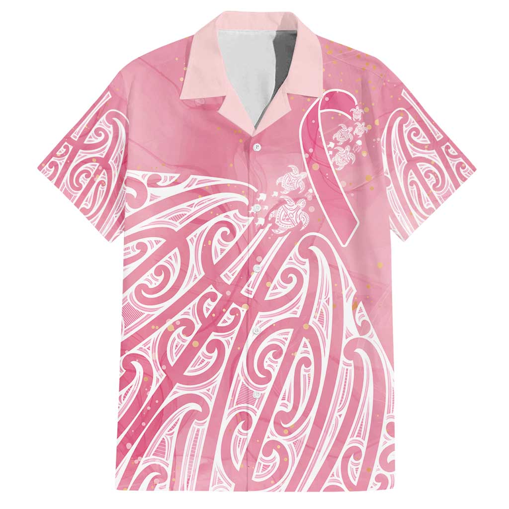 Breast Cancer Awareness Maori Family Matching Puletasi and Hawaiian Shirt Kia Kaha Kia Maia Kia Manawanui - Polynesian Pride