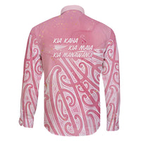 Breast Cancer Awareness Maori Family Matching Short Sleeve Bodycon Dress and Hawaiian Shirt Kia Kaha Kia Maia Kia Manawanui - Polynesian Pride