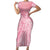 Breast Cancer Awareness Maori Family Matching Short Sleeve Bodycon Dress and Hawaiian Shirt Kia Kaha Kia Maia Kia Manawanui - Polynesian Pride