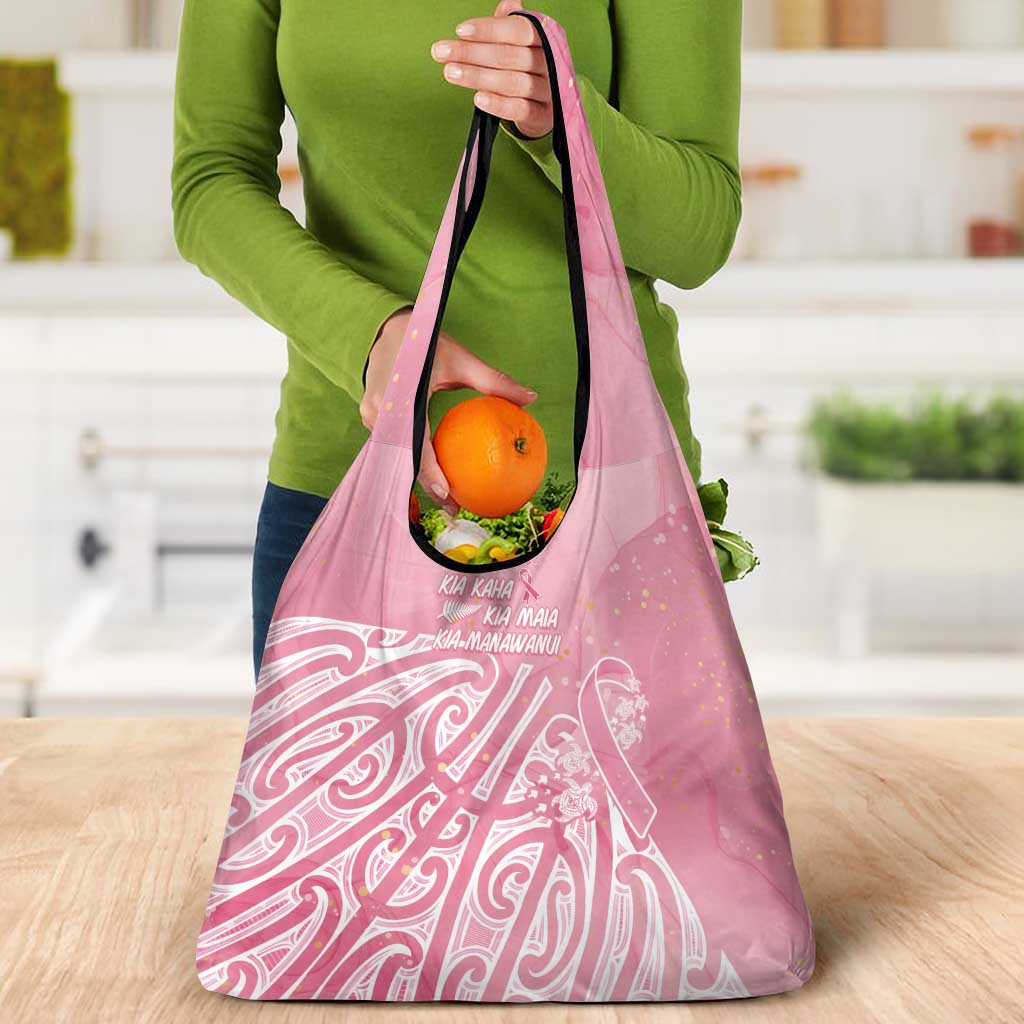 Breast Cancer Awareness Maori Grocery Bag Kia Kaha Kia Maia Kia Manawanui - Polynesian Pride