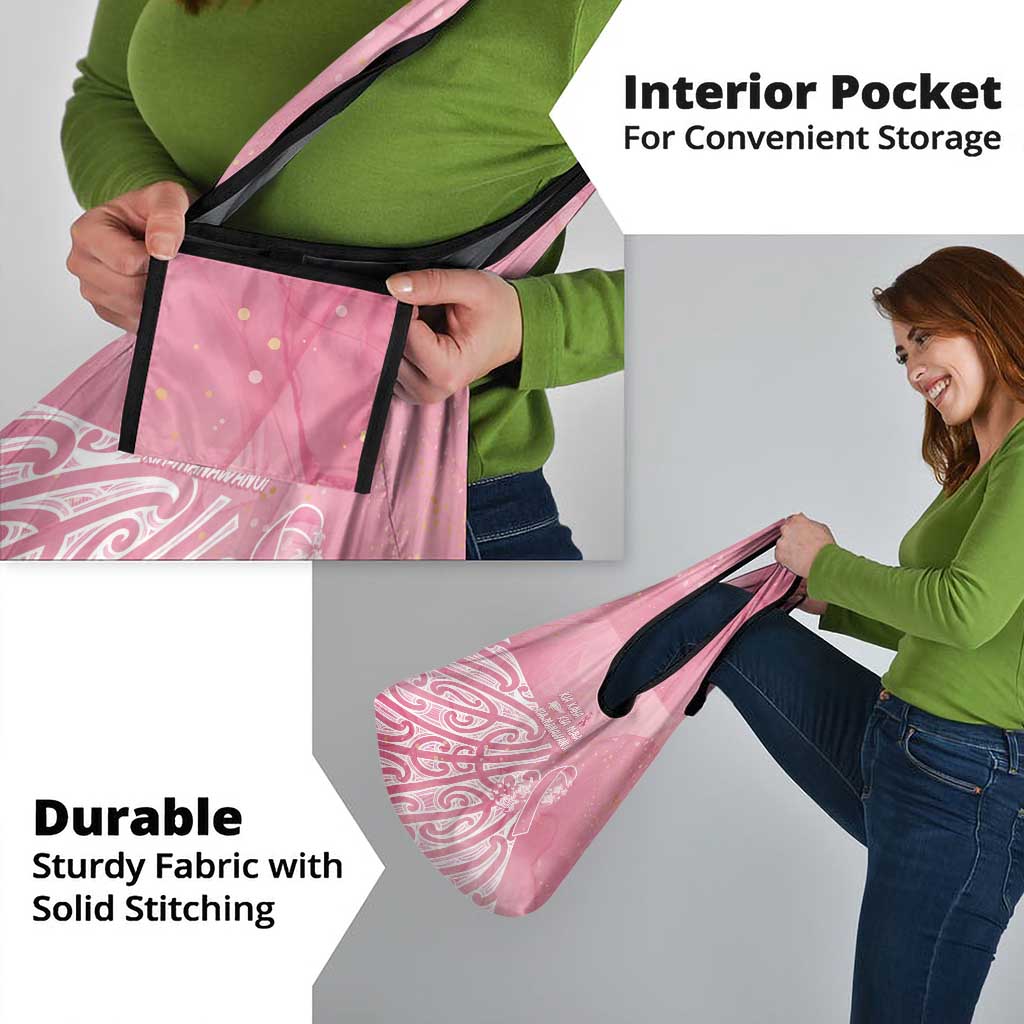 Breast Cancer Awareness Maori Grocery Bag Kia Kaha Kia Maia Kia Manawanui - Polynesian Pride