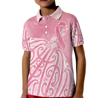 Breast Cancer Awareness Maori Kid Polo Shirt Kia Kaha Kia Maia Kia Manawanui - Polynesian Pride