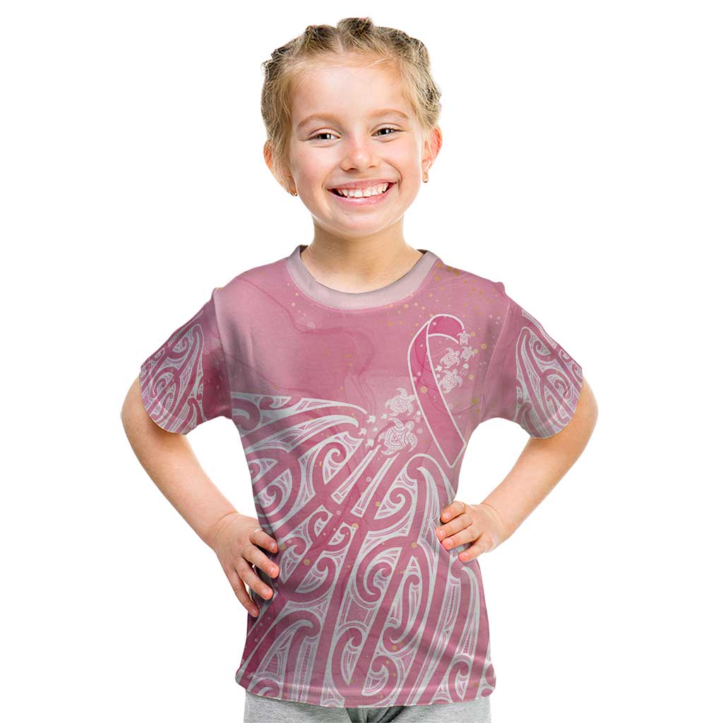 Breast Cancer Awareness Maori Kid T Shirt Kia Kaha Kia Maia Kia Manawanui - Polynesian Pride
