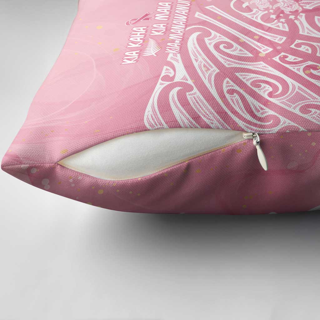Breast Cancer Awareness Maori Pillow Cover Kia Kaha Kia Maia Kia Manawanui - Polynesian Pride