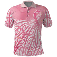 Breast Cancer Awareness Maori Polo Shirt Kia Kaha Kia Maia Kia Manawanui - Polynesian Pride