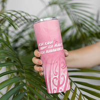 Breast Cancer Awareness Maori Skinny Tumbler Kia Kaha Kia Maia Kia Manawanui - Polynesian Pride