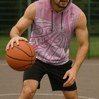 Breast Cancer Awareness Maori Sleeveless Hoodie Kia Kaha Kia Maia Kia Manawanui - Polynesian Pride