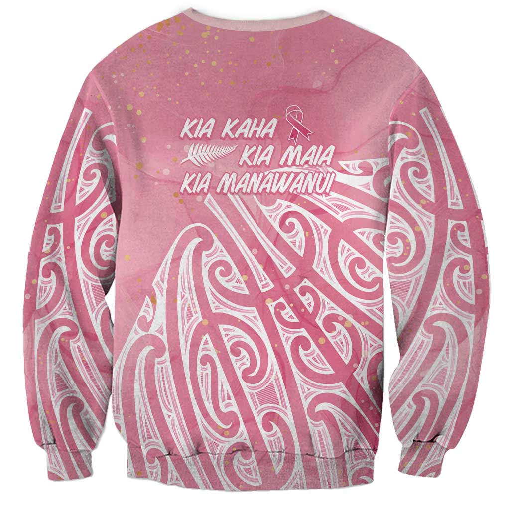 Breast Cancer Awareness Maori Sweatshirt Kia Kaha Kia Maia Kia Manawanui - Polynesian Pride