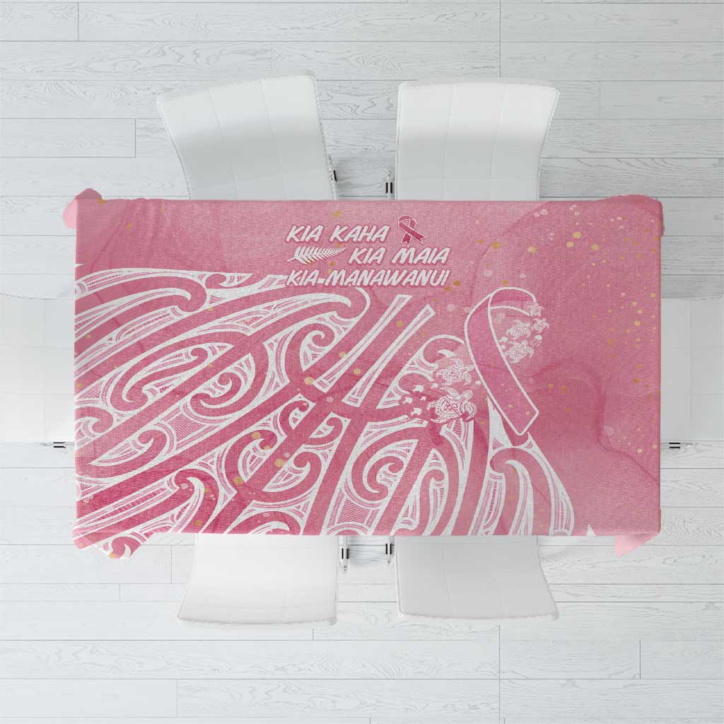 Breast Cancer Awareness Maori Tablecloth Kia Kaha Kia Maia Kia Manawanui - Polynesian Pride