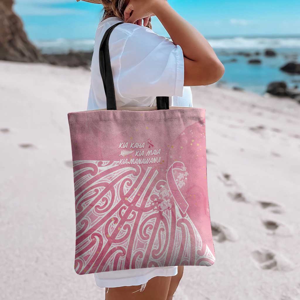Breast Cancer Awareness Maori Tote Bag Kia Kaha Kia Maia Kia Manawanui - Polynesian Pride