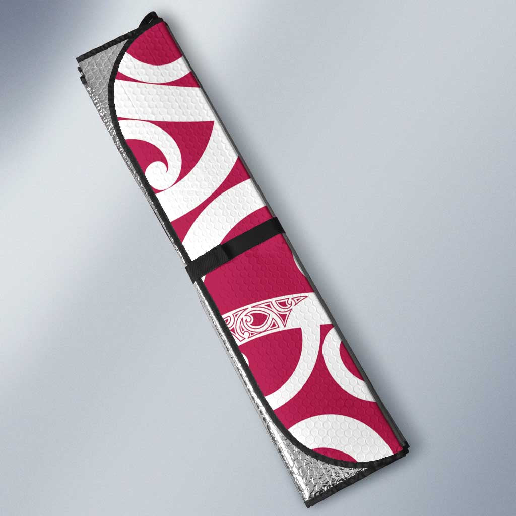 Breast Cancer Awareness Maori Auto Sun Shade Koru Kowhaiwhai - Polynesian Pride