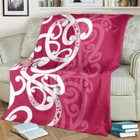 Breast Cancer Awareness Maori Blanket Koru Kowhaiwhai - Polynesian Pride