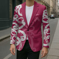 Breast Cancer Awareness Maori Blazer Koru Kowhaiwhai - Polynesian Pride