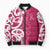 Breast Cancer Awareness Maori Bomber Puffer Jacket Koru Kowhaiwhai - Polynesian Pride