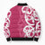 Breast Cancer Awareness Maori Bomber Puffer Jacket Koru Kowhaiwhai - Polynesian Pride