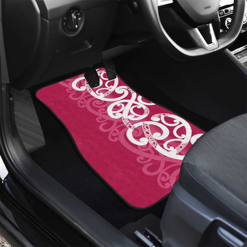 Breast Cancer Awareness Maori Car Mats Koru Kowhaiwhai - Polynesian Pride