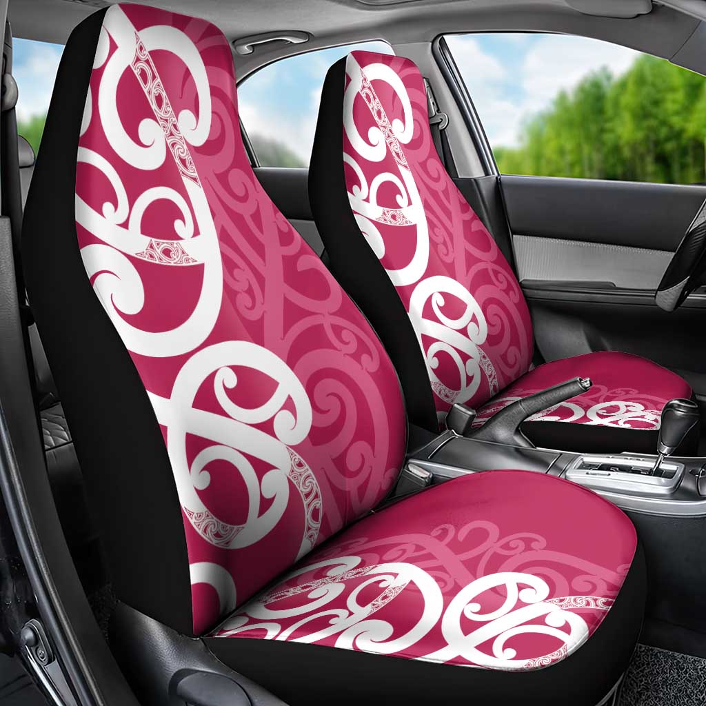 Breast Cancer Awareness Maori Car Seat Cover Koru Kowhaiwhai - Polynesian Pride