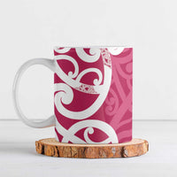 Breast Cancer Awareness Maori Ceramic Mug Koru Kowhaiwhai - Polynesian Pride