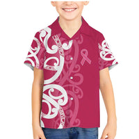 Breast Cancer Awareness Maori Family Matching Mermaid Dress and Hawaiian Shirt Koru Kowhaiwhai - Polynesian Pride