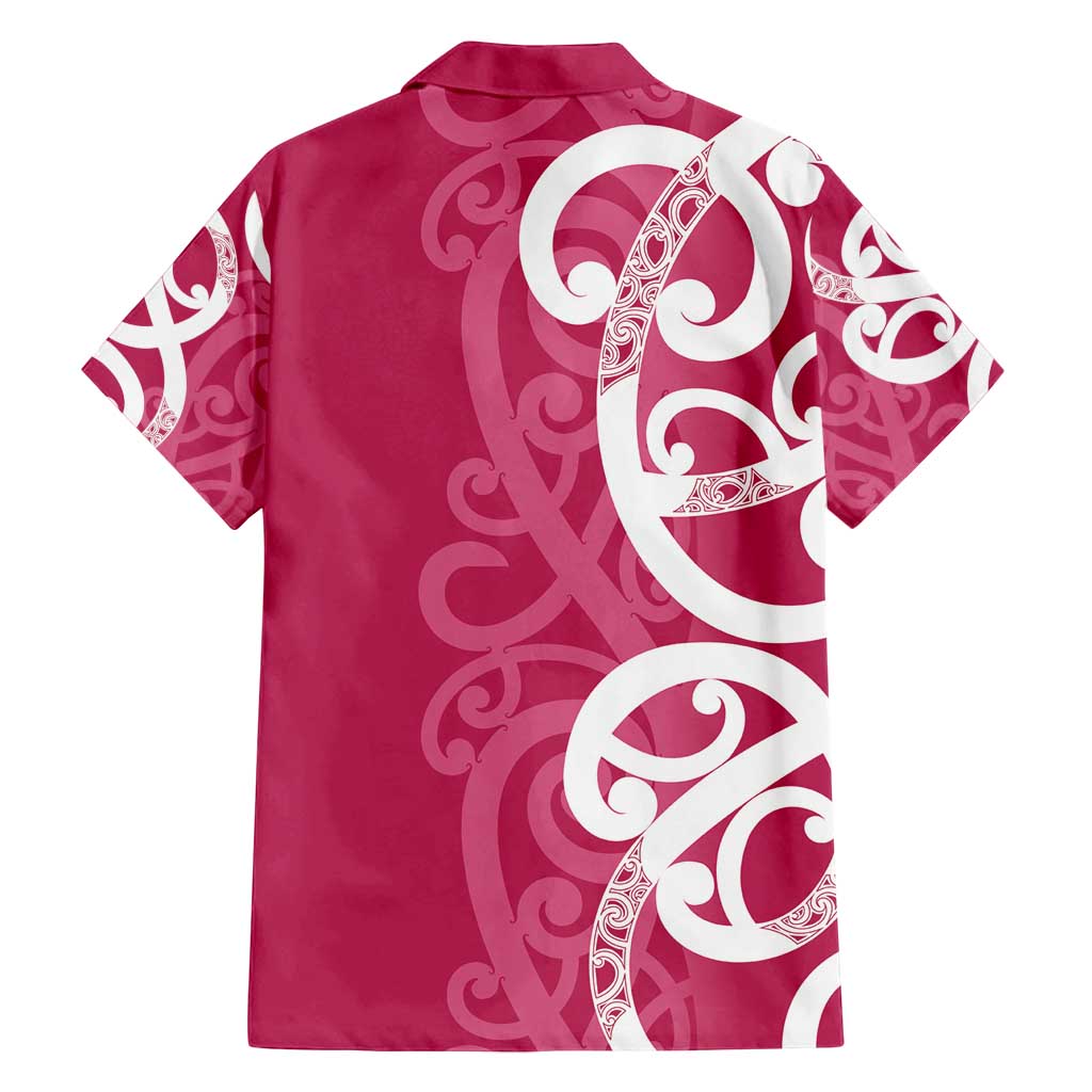 Breast Cancer Awareness Maori Family Matching Puletasi and Hawaiian Shirt Koru Kowhaiwhai - Polynesian Pride