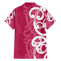 Breast Cancer Awareness Maori Family Matching Short Sleeve Bodycon Dress and Hawaiian Shirt Koru Kowhaiwhai - Polynesian Pride