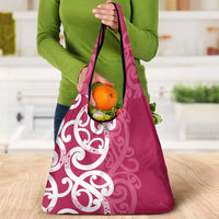 Breast Cancer Awareness Maori Grocery Bag Koru Kowhaiwhai - Polynesian Pride