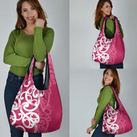 Breast Cancer Awareness Maori Grocery Bag Koru Kowhaiwhai - Polynesian Pride