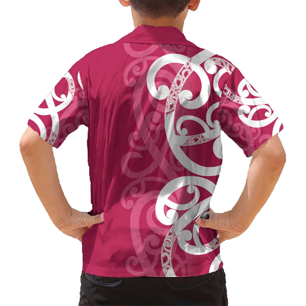 Breast Cancer Awareness Maori Hawaiian Shirt Koru Kowhaiwhai - Polynesian Pride