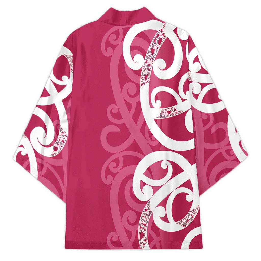 Breast Cancer Awareness Maori Kimono Koru Kowhaiwhai - Polynesian Pride