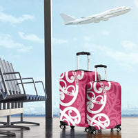 Breast Cancer Awareness Maori Luggage Cover Koru Kowhaiwhai - Polynesian Pride