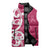 Breast Cancer Awareness Maori Sleeveless Puffer Jacket Koru Kowhaiwhai - Polynesian Pride