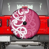 Breast Cancer Awareness Maori Spare Tire Cover Koru Kowhaiwhai - Polynesian Pride