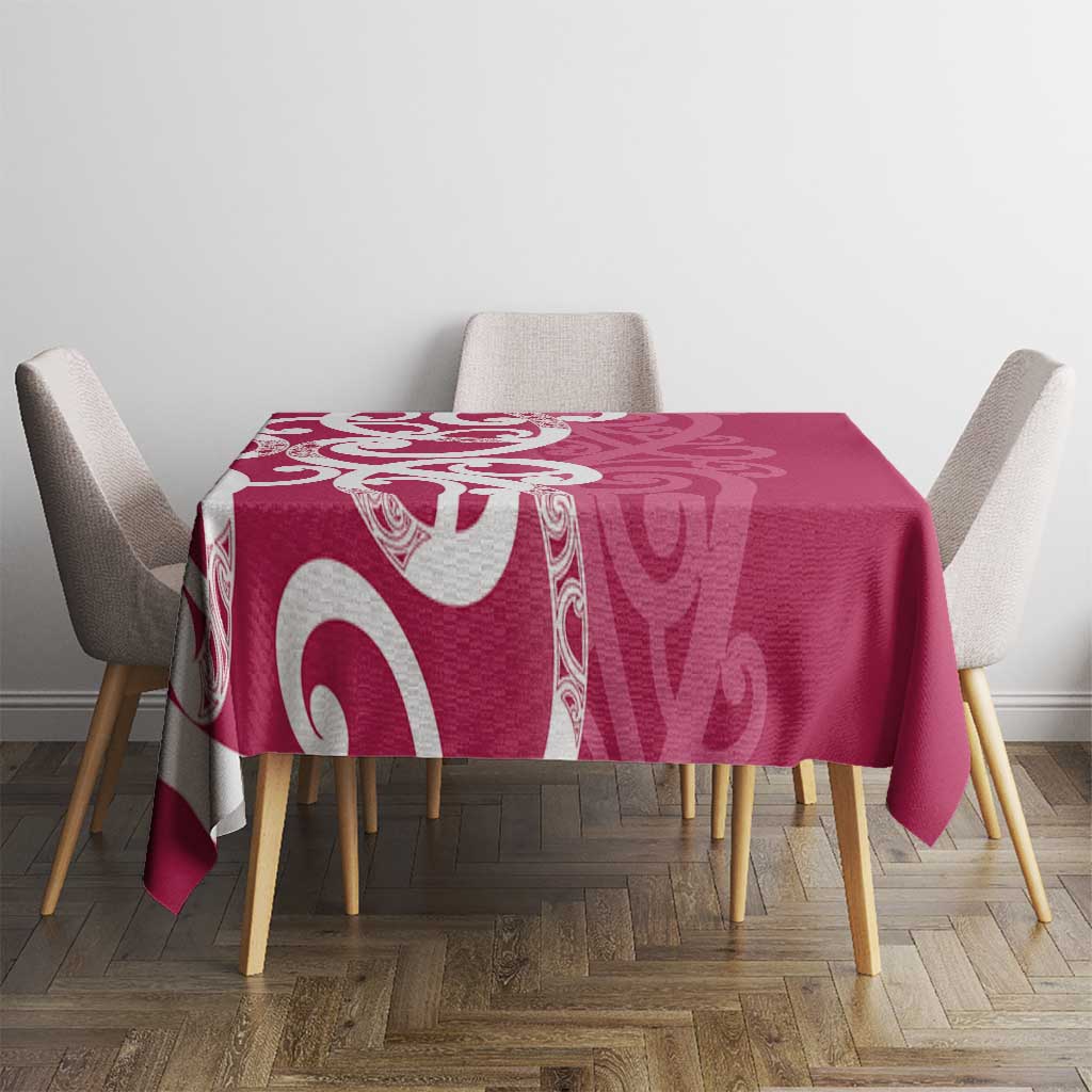 Breast Cancer Awareness Maori Tablecloth Koru Kowhaiwhai - Polynesian Pride