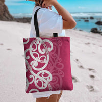 Breast Cancer Awareness Maori Tote Bag Koru Kowhaiwhai - Polynesian Pride