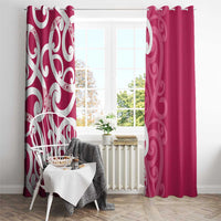 Breast Cancer Awareness Maori Window Curtain Koru Kowhaiwhai - Polynesian Pride