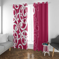 Breast Cancer Awareness Maori Window Curtain Koru Kowhaiwhai - Polynesian Pride