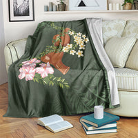 Aloha Hawaii Ipu Gourd Mix Maile Lei Blanket Sage Green LT7 Sage Green - Polynesian Pride