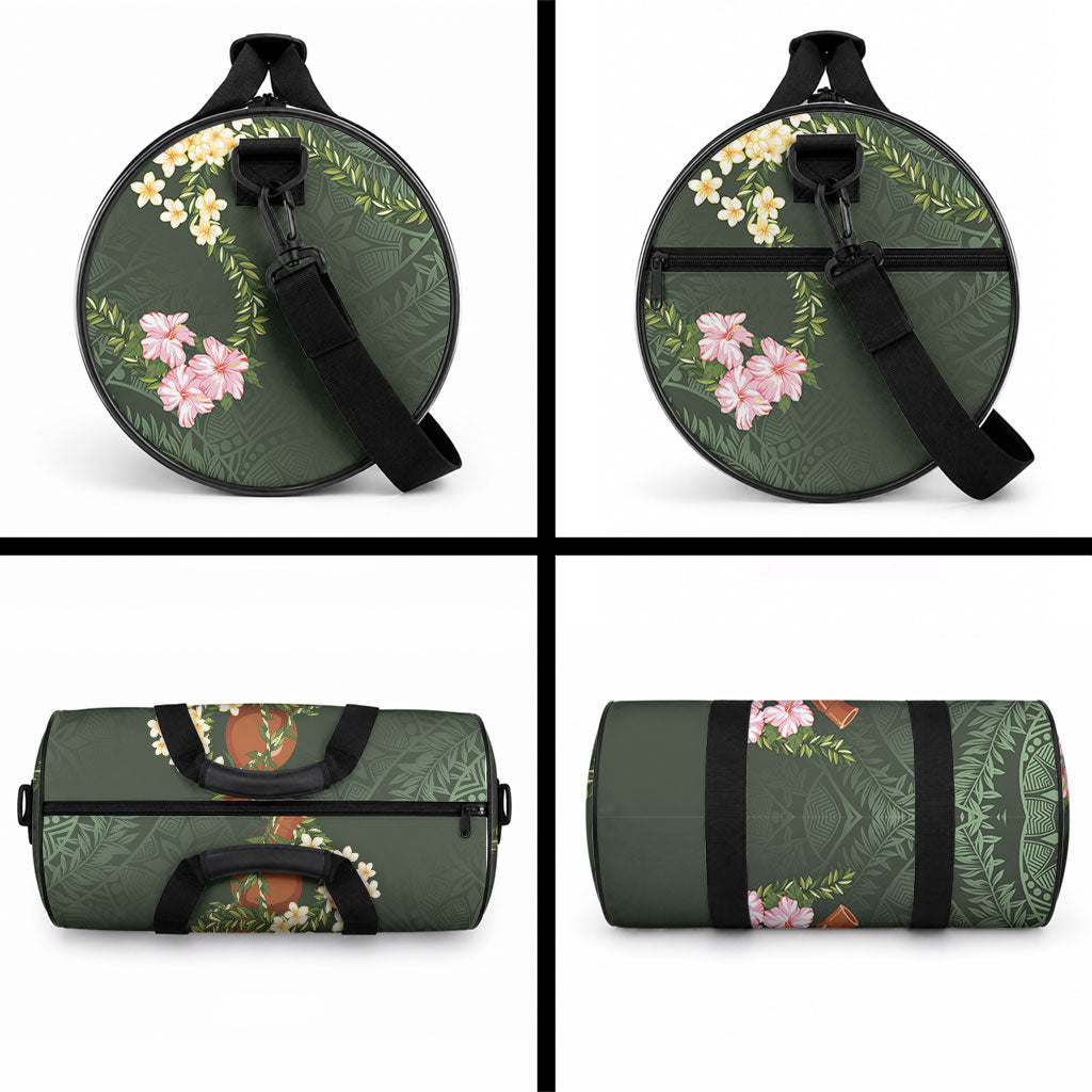 Aloha Hawaii Ipu Gourd Mix Maile Lei Duffle Bag Sage Green LT7 - Polynesian Pride