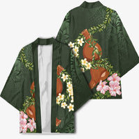 Aloha Hawaii Ipu Gourd Mix Maile Lei Kimono Sage Green LT7 - Polynesian Pride