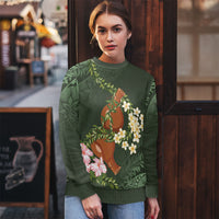 Aloha Hawaii Ipu Gourd Mix Maile Lei Ugly Christmas Sweater Sage Green LT7 - Polynesian Pride