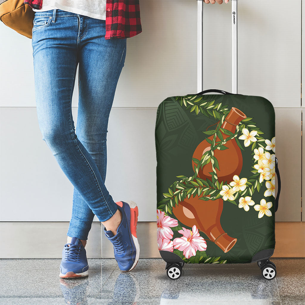 Aloha Hawaii Ipu Gourd Mix Maile Lei Luggage Cover Sage Green LT7 - Polynesian Pride