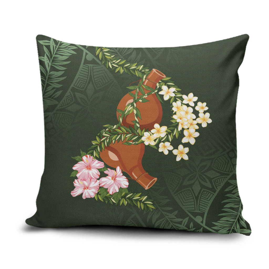 Aloha Hawaii Ipu Gourd Mix Maile Lei Pillow Cover Sage Green LT7 Sage Green - Polynesian Pride