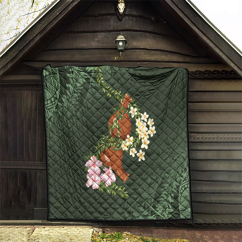 Aloha Hawaii Ipu Gourd Mix Maile Lei Quilt Sage Green LT7 - Polynesian Pride